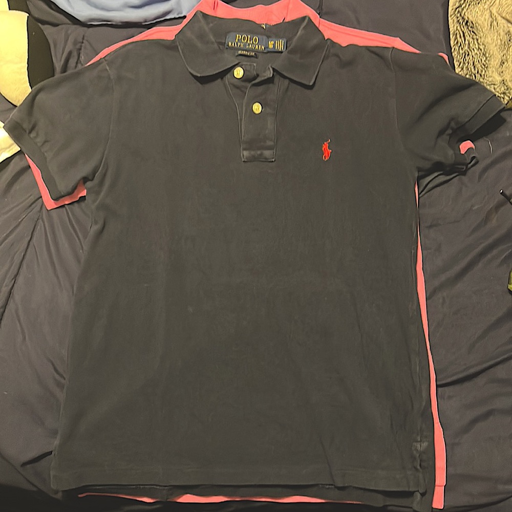 Ralph Lauren Boys Polo Size S (8)- Navy Blue w/ Red pony